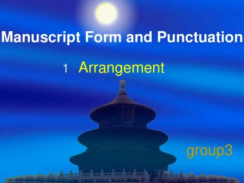 Manuscript Form and Punctuation