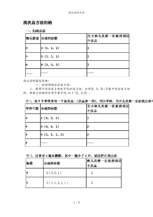 找次品的方法