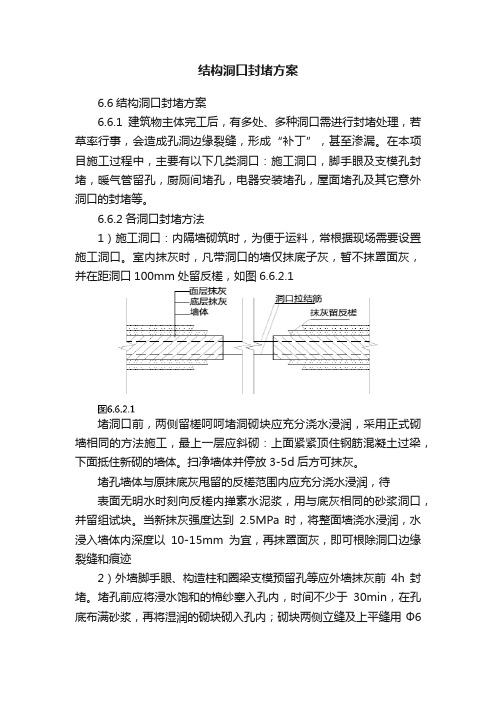 结构洞口封堵方案