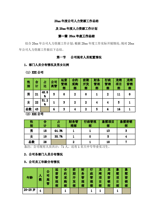 五百强企业hr必备的年度工作总结及计划范本【经典收藏】6p