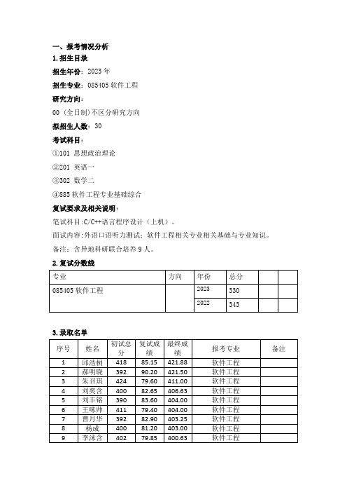 北京理工大学计算机学院软件工程专业2024年考研攻略