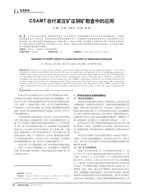 CSAMT在叶家庄矿区铜矿勘查中的应用