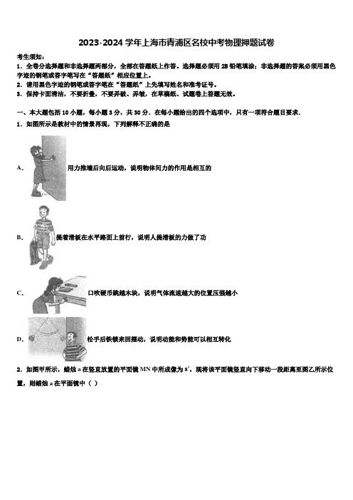 2023-2024学年上海市青浦区名校中考物理押题试卷含解析