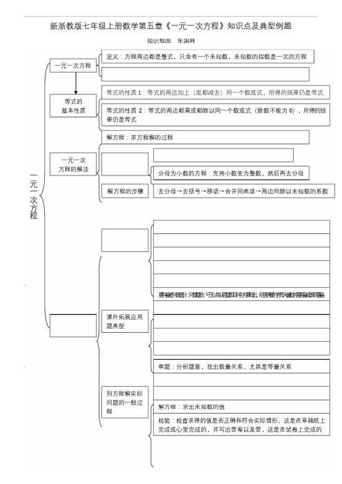 新浙教版七年级上册数学第五章一元一次方程知识点及典型例题