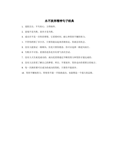 永不放弃精神句子经典