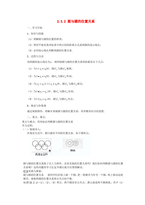 2.3.2圆与圆的位置关系(正式)