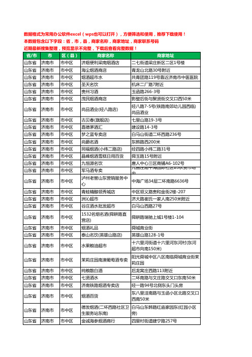 2020新版山东省济南市市中区酒水批发工商企业公司商家名录名单黄页联系电话号码地址大全377家