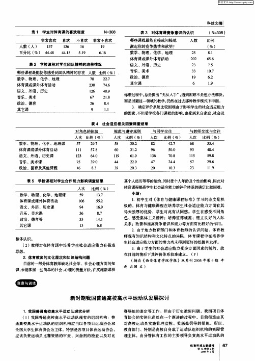 新时期我国普通高校高水平运动队发展探讨