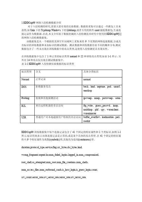 [讲稿]KDDCup99网络入侵检测数据介绍