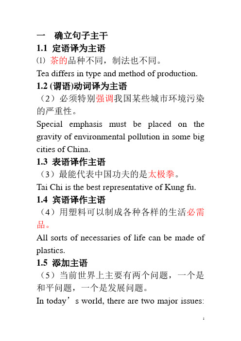 翻译实践课件  最后考试 老师整理的