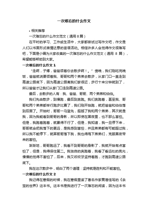 一次难忘的什么作文