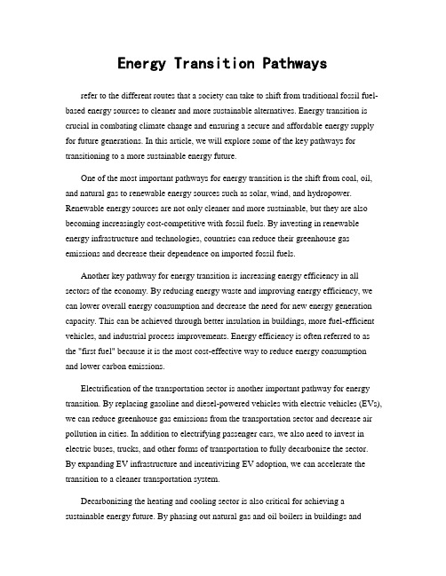 Energy Transition Pathways