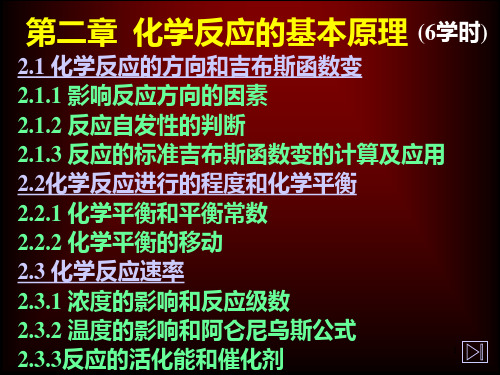 普通化学 第二章 化学反应的基本原理PPT课件