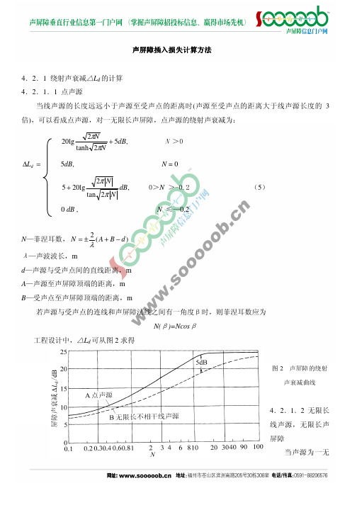 声屏障插入损失计算方法