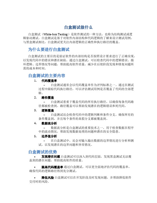 白盒测试做什么