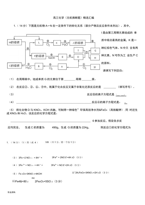 高考化学无机推断题大汇总(1)