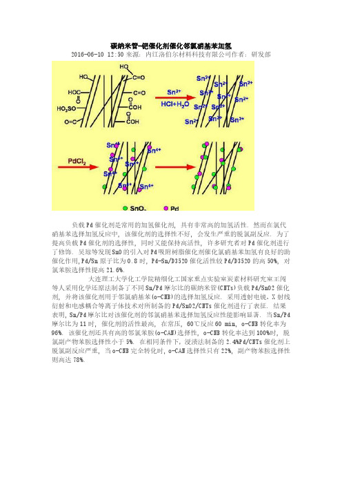 碳纳米管-钯催化剂催化邻氯硝基苯加氢