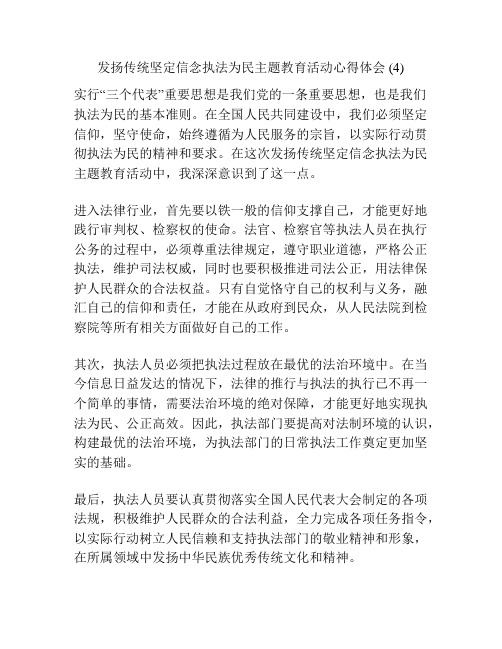 发扬传统坚定信念执法为民主题教育活动心得体会 (4)