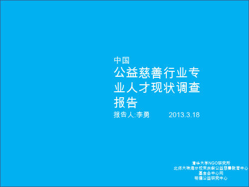 《公益慈善行业专业人才现状调查报告》(李勇)