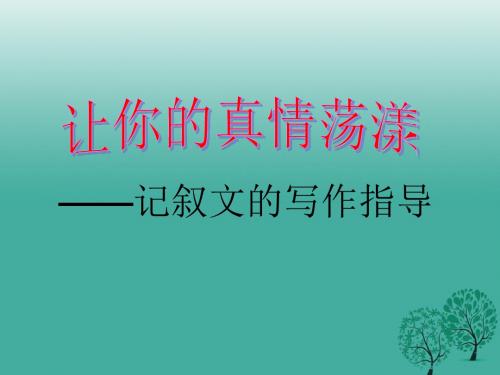 【最新中考语文复习】云南省中考语文《记叙文的写作指导》ppt精准复习课件.ppt