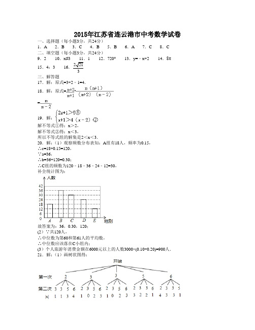 2015连云港卷(答案)