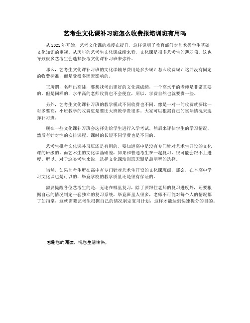 艺考生文化课补习班怎么收费报培训班有用吗