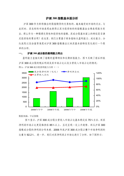 沪深300 指数基本面分析