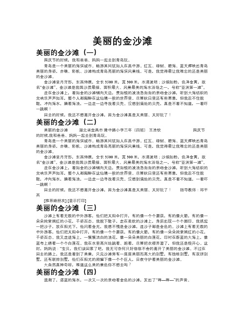 美丽的金沙滩作文共九篇