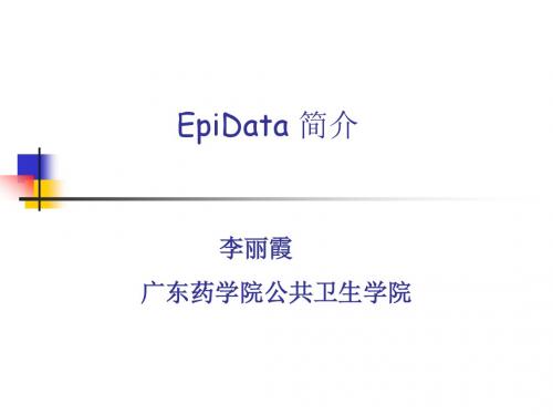 EpiData 简介