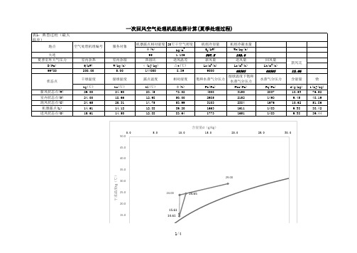 一次回风空气处理机组选择计算表