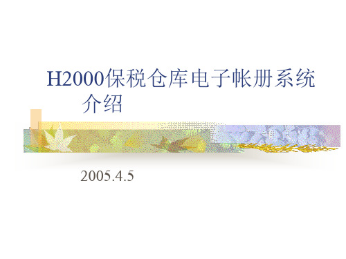 H2000保税仓库电子帐册系统介绍