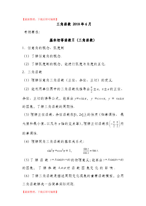 高三一轮复习三角函数专题(精编文档).doc