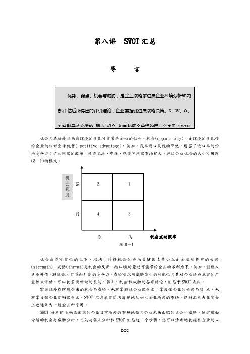 【企业管理】swot汇总