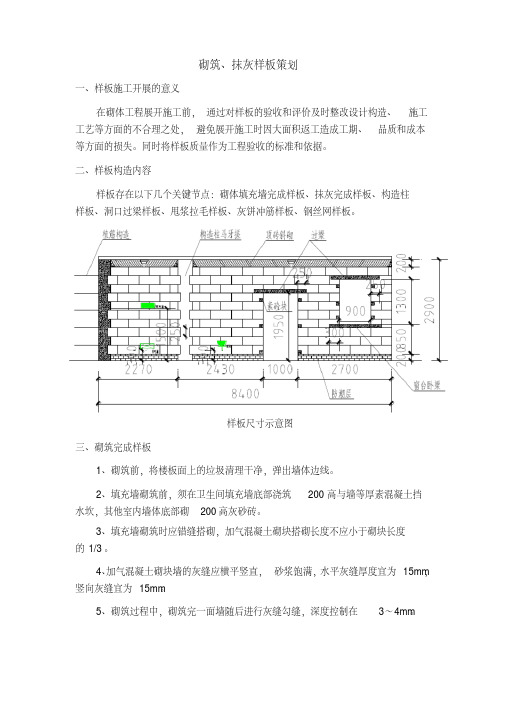 砌筑样板策划