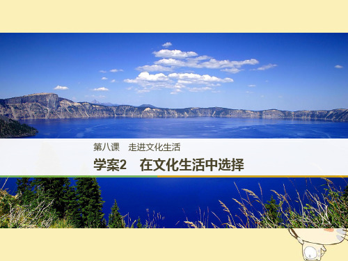 高中政治第四单元发展中国特色社会主义文化第八课走进文化生活2在文化生活中选择课件新人教版必修3