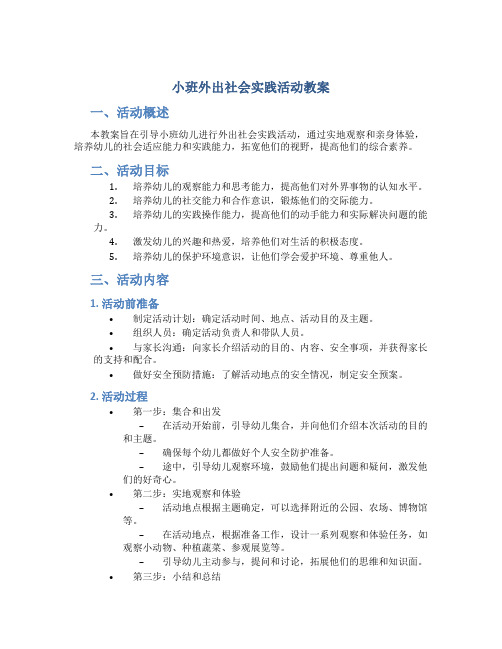 小班外出社会实践活动教案