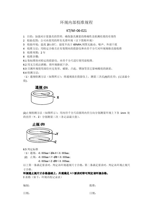 自制量具内部校准规程-环规