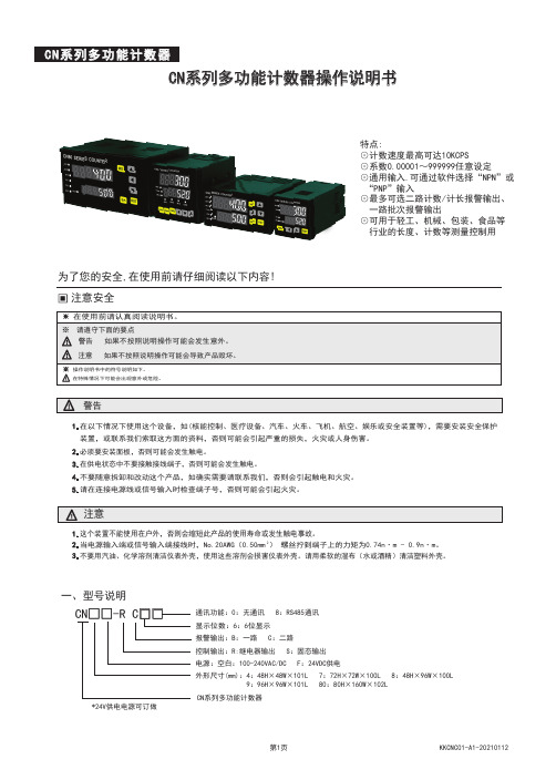 CN系列多功能计数器操作说明书