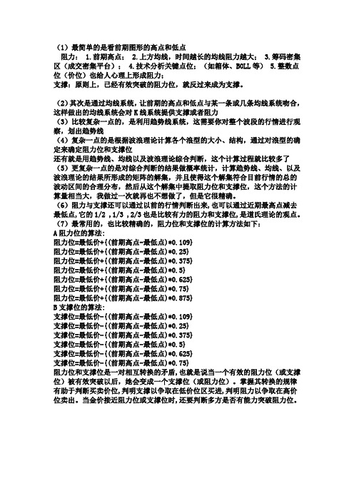 支撑阻力的判断方法