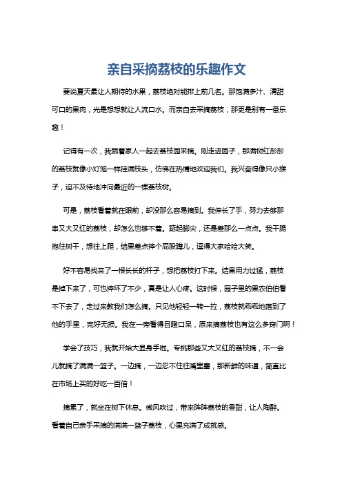 亲自采摘荔枝的乐趣作文