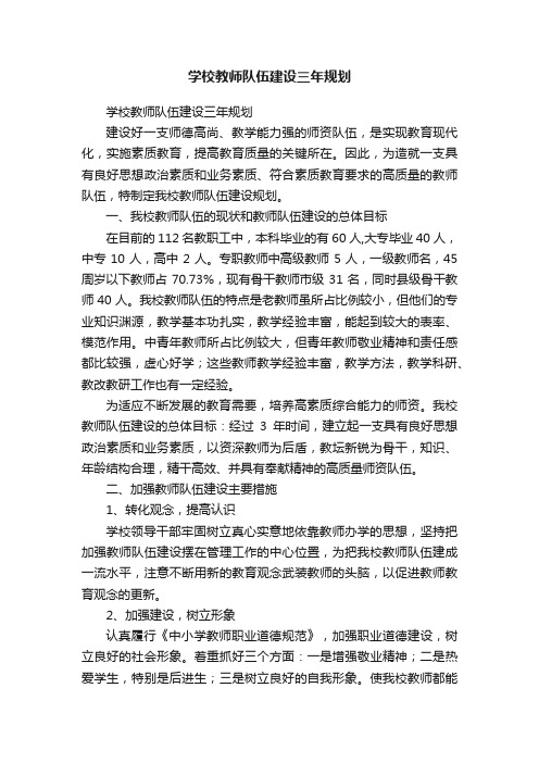 学校教师队伍建设三年规划