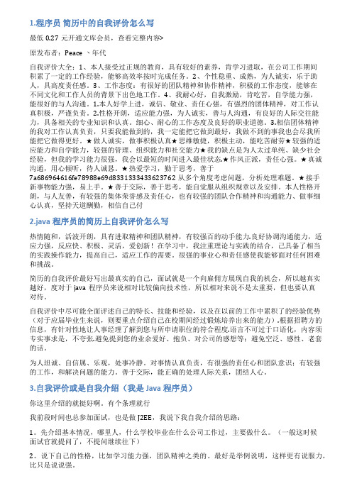 程序员严谨的自我评价