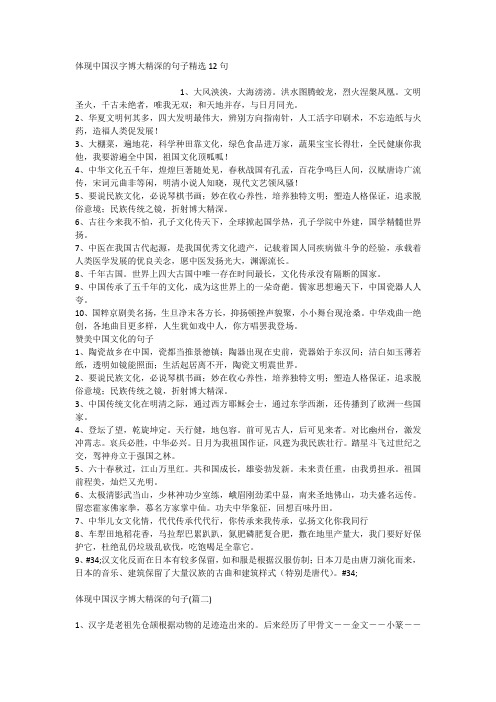 体现中国汉字博大精深的句子精选12句