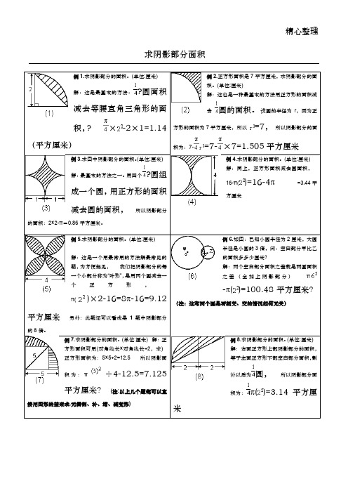 小学六年级求阴影部分面积试题和答案