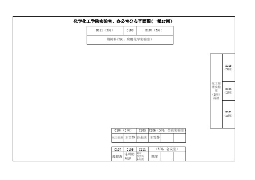 化学化工学院实验室、办公室分布平面图(一楼27间)