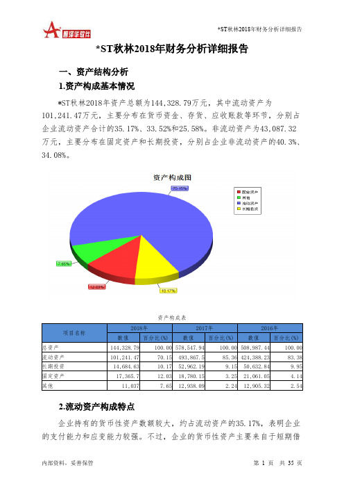 ST秋林2018年财务分析详细报告-智泽华