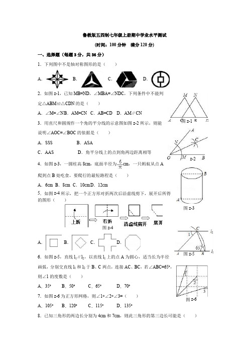 鲁教版五四制七年级上册期中学业水平测试