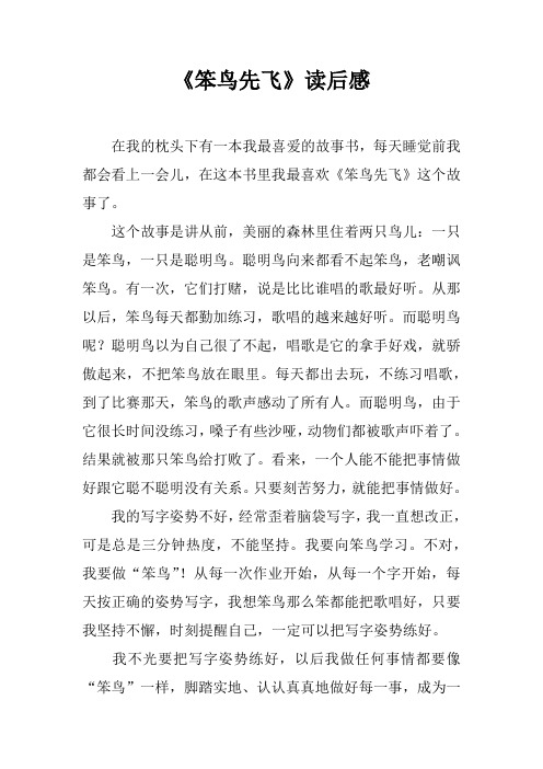 《笨鸟先飞》读后感