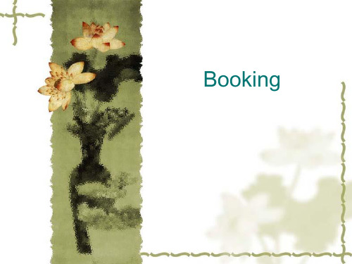 Unit 1 booking ,  reservation