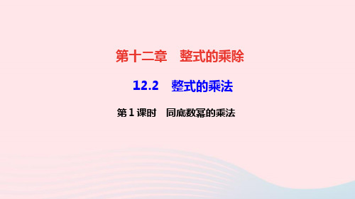 八年级数学上册第十二章整式的乘除12.2整式的乘法第1课时单项式与单项式相乘作业课件华东师大版